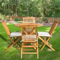 Coupon ✔️ Patio Dining Sets Chic Teak California Teak 5 Piece Patio Dining Set ⭐ -Teak Outdoor Furniture Elegant shop detailCHIT447