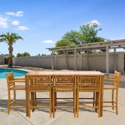 Buy ⌛ Patio Dining Sets Chic Teak Maldives Teak 9 Piece Patio Dining Set 🎉 -Teak Outdoor Furniture Elegant shop detailCHIT457