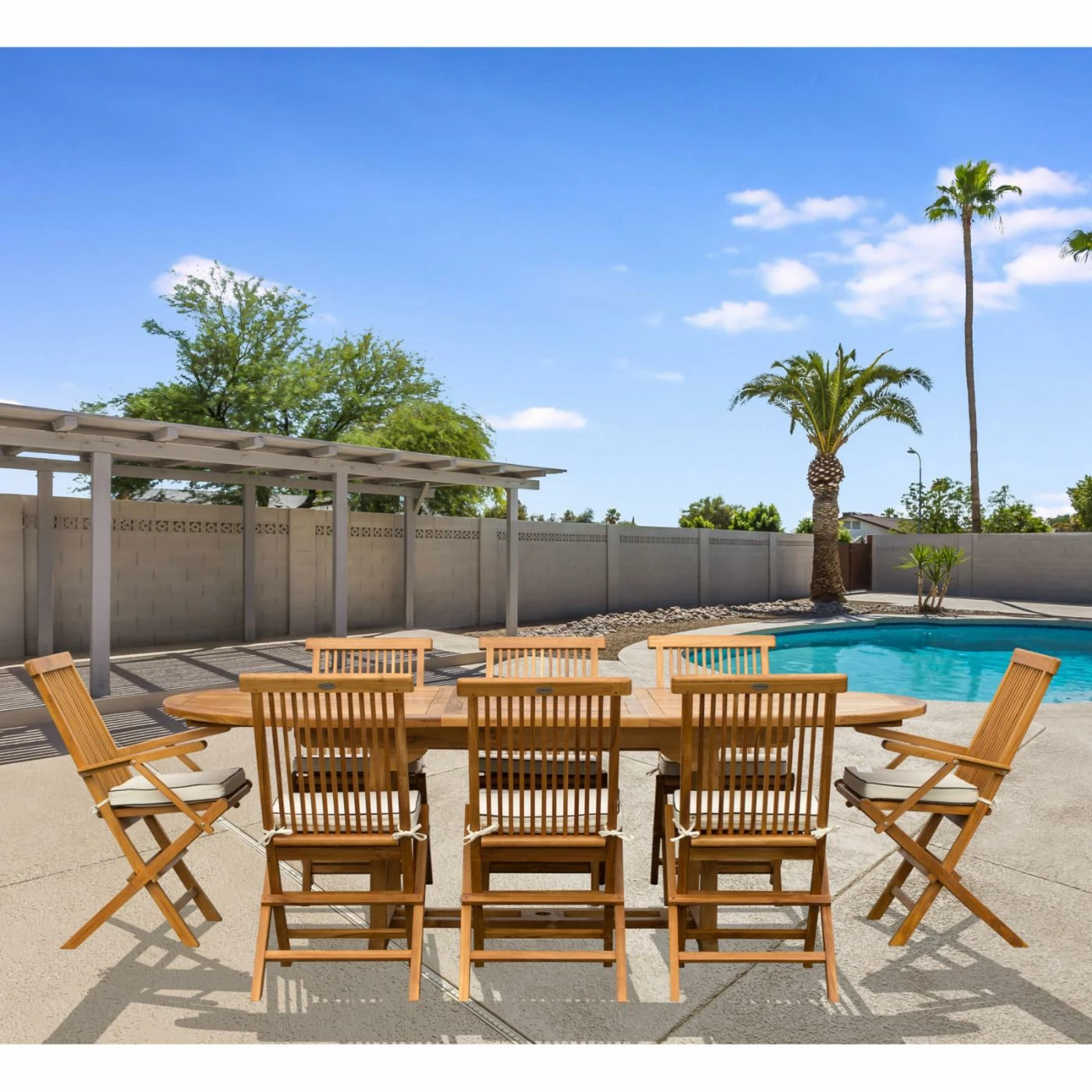 Outlet 😀 Patio Dining Sets Seven Seas Teak West Palm Teak 9 Piece Oval Patio Dining Set 🎉 5 Outlet 😀 Patio Dining Sets Seven Seas Teak West Palm Teak 9 Piece Oval Patio Dining Set 🎉 - Image 3