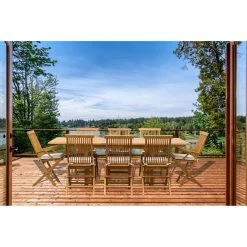 New 🛒 Patio Dining Sets Seven Seas Teak West Palm Teak 9 Piece Rectangle Patio Dining Set 👍 -Teak Outdoor Furniture Elegant shop detailCHIT468 1