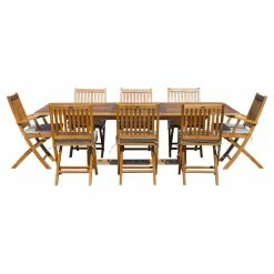 Deals 👏 Patio Dining Sets Seven Seas Teak Santa Monica Teak 9 Piece Rectangle Patio Dining Set 💯 -Teak Outdoor Furniture Elegant shop detailCHIT470