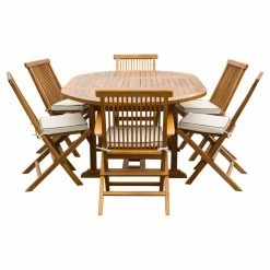 Best Sale 👍 Patio Dining Sets Seven Seas Teak Lauderdale Teak 7 Piece Patio Dining Set 🤩 -Teak Outdoor Furniture Elegant shop detailCHIT471