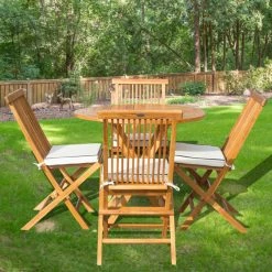 New ⭐ Patio Dining Sets Seven Seas Teak Long Beach Teak 5 Piece Patio Dining Set 😉 -Teak Outdoor Furniture Elegant shop detailCHIT473