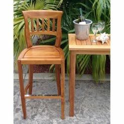 Best Pirce ⌛ Outdoor Bar Stools Chic Teak Amsterdam 24 In. Indoor/Outdoor Counter Stool 🎉 -Teak Outdoor Furniture Elegant shop detailCHIT527