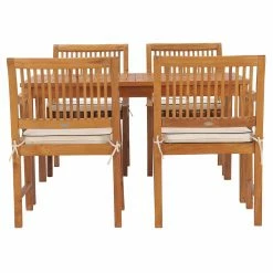 Coupon 🎉 Patio Dining Sets Chic Teak Bermuda 5 Piece Teak Wood Patio Dining Set With Arm Chairs ⌛ -Teak Outdoor Furniture Elegant shop detailCHIT539
