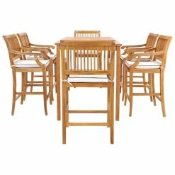 Buy ⌛ Patio Dining Sets Chic Teak Castle 7 Piece Bar Height Patio Dining Set With Arm Chairs ❤️ -Teak Outdoor Furniture Elegant shop detailCHIT546