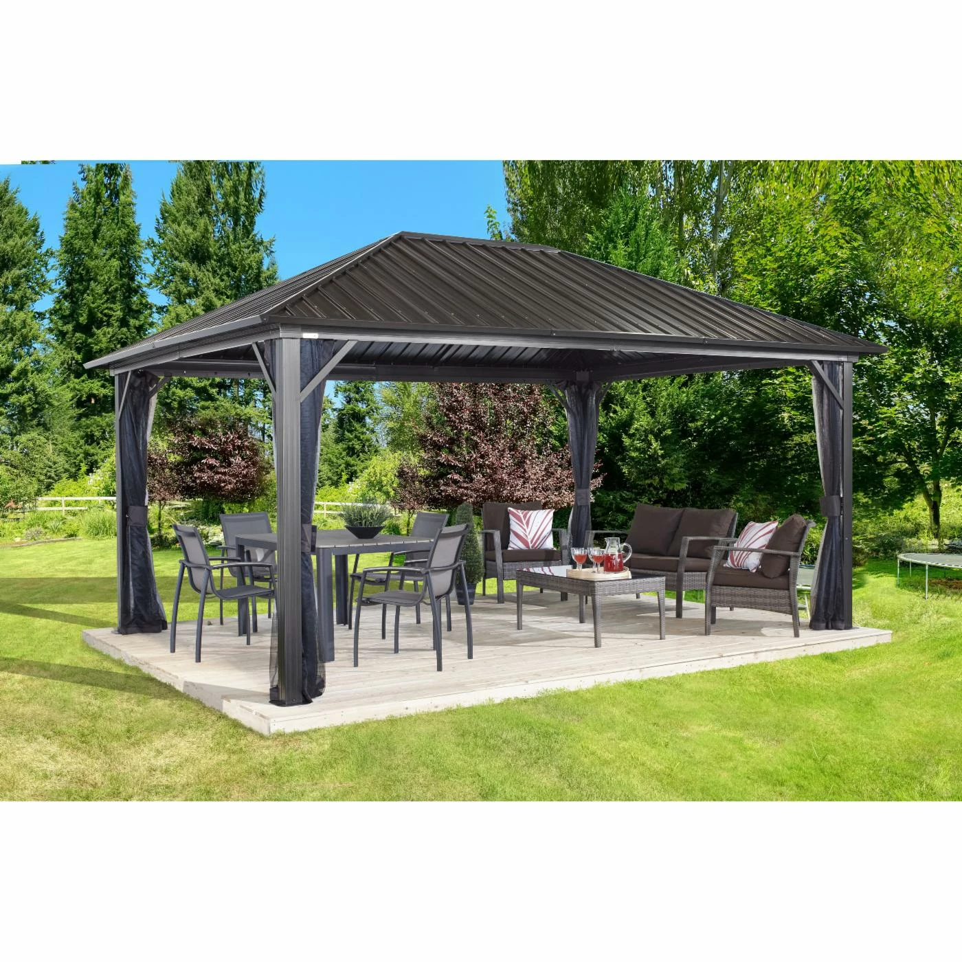 Hot Sale 👏 Hardtop SOJAG INC Genova Sunshelter Outdoor Gazebo With Side Netting 😀 4 Hot Sale 👏 Hardtop SOJAG INC Genova Sunshelter Outdoor Gazebo With Side Netting 😀 - Image 2