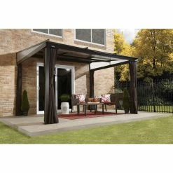 Promo ✨ Hardtop SOJAG INC Budapest 10 X 12 Ft. Wall Mounted Gazebo 🎁 -Teak Outdoor Furniture Elegant shop detailSOJA054