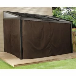 New 🎁 Hardtop SOJAG INC Francfort 10 X 12 Ft. Wall Mounted Gazebo 😍 -Teak Outdoor Furniture Elegant shop detailSOJA057