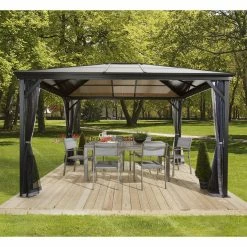 Best deal ✔️ Hardtop SOJAG INC Verona Gazebo 😀 -Teak Outdoor Furniture Elegant shop detailSOJA067