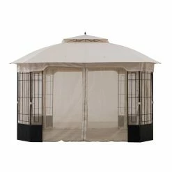 Coupon 🤩 Soft-top Sunjoy 11 X 13 Ft. Steel Octagon Soft Top Gazebo 🎁 -Teak Outdoor Furniture Elegant shop detailSUNR1161