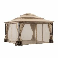 Cheapest 🔔 Soft-top Sunjoy 13 X 13 Ft. 3 Tiered Fabric Topped Steel Gazebo 👏 -Teak Outdoor Furniture Elegant shop detailSUNR1172