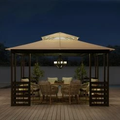 Budget 🎉 Soft-top ☀️ SummerCove Brook Park 11 Ft. X 13 Ft. 2-Tier Gazebo ❤️ -Teak Outdoor Furniture Elegant shop detailSUNR1208