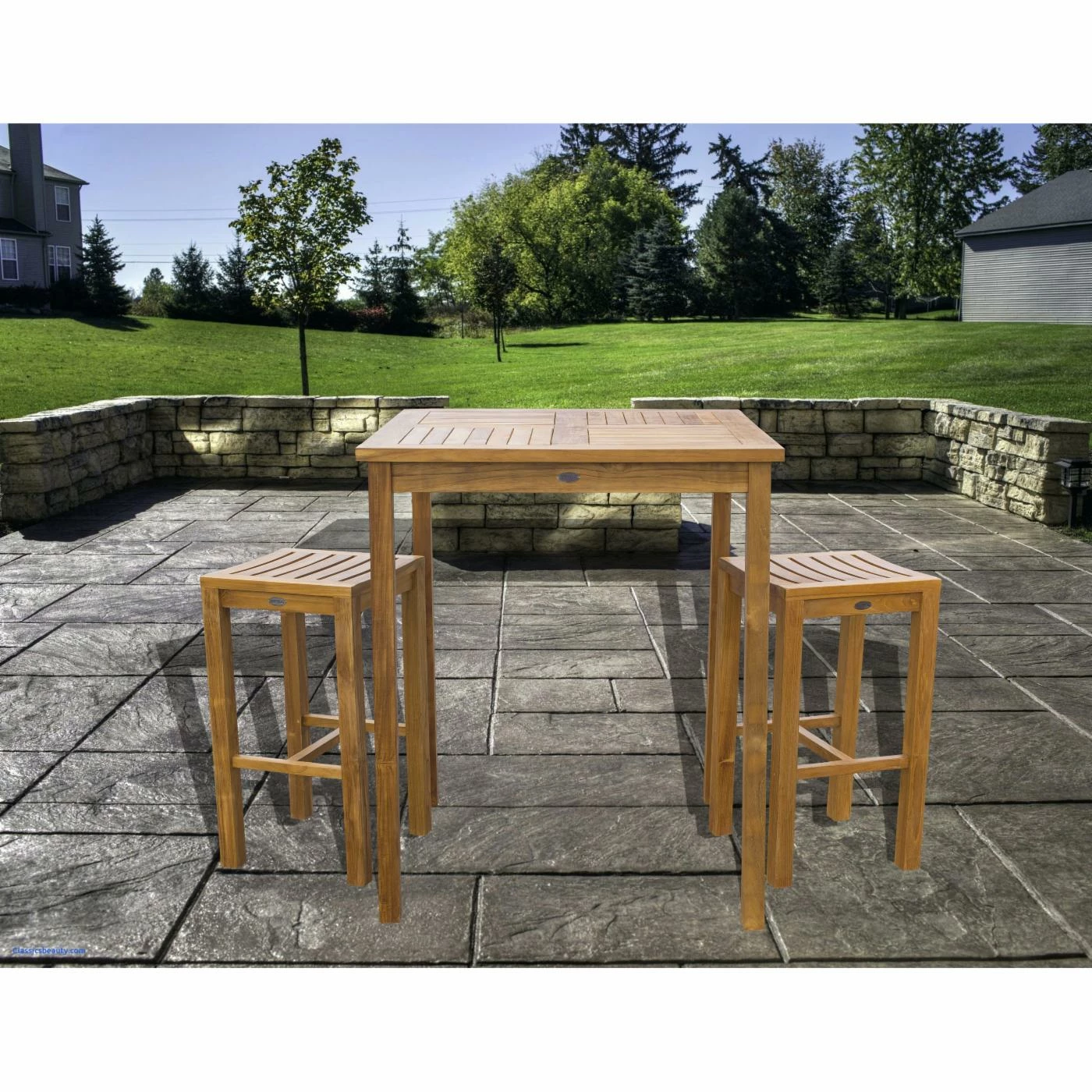 Brand new 🧨 Outdoor Bar Stools Chic Teak Santa Monica Teak Outdoor Barstool 🥰 4 Brand new 🧨 Outdoor Bar Stools Chic Teak Santa Monica Teak Outdoor Barstool 🥰 - Image 2