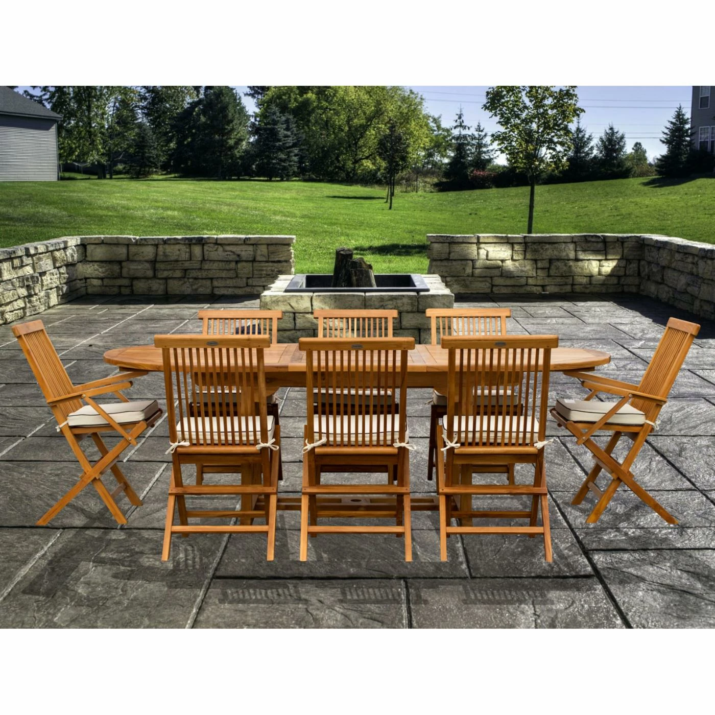 Outlet 😀 Patio Dining Sets Seven Seas Teak West Palm Teak 9 Piece Oval Patio Dining Set 🎉 4 Outlet 😀 Patio Dining Sets Seven Seas Teak West Palm Teak 9 Piece Oval Patio Dining Set 🎉 - Image 2