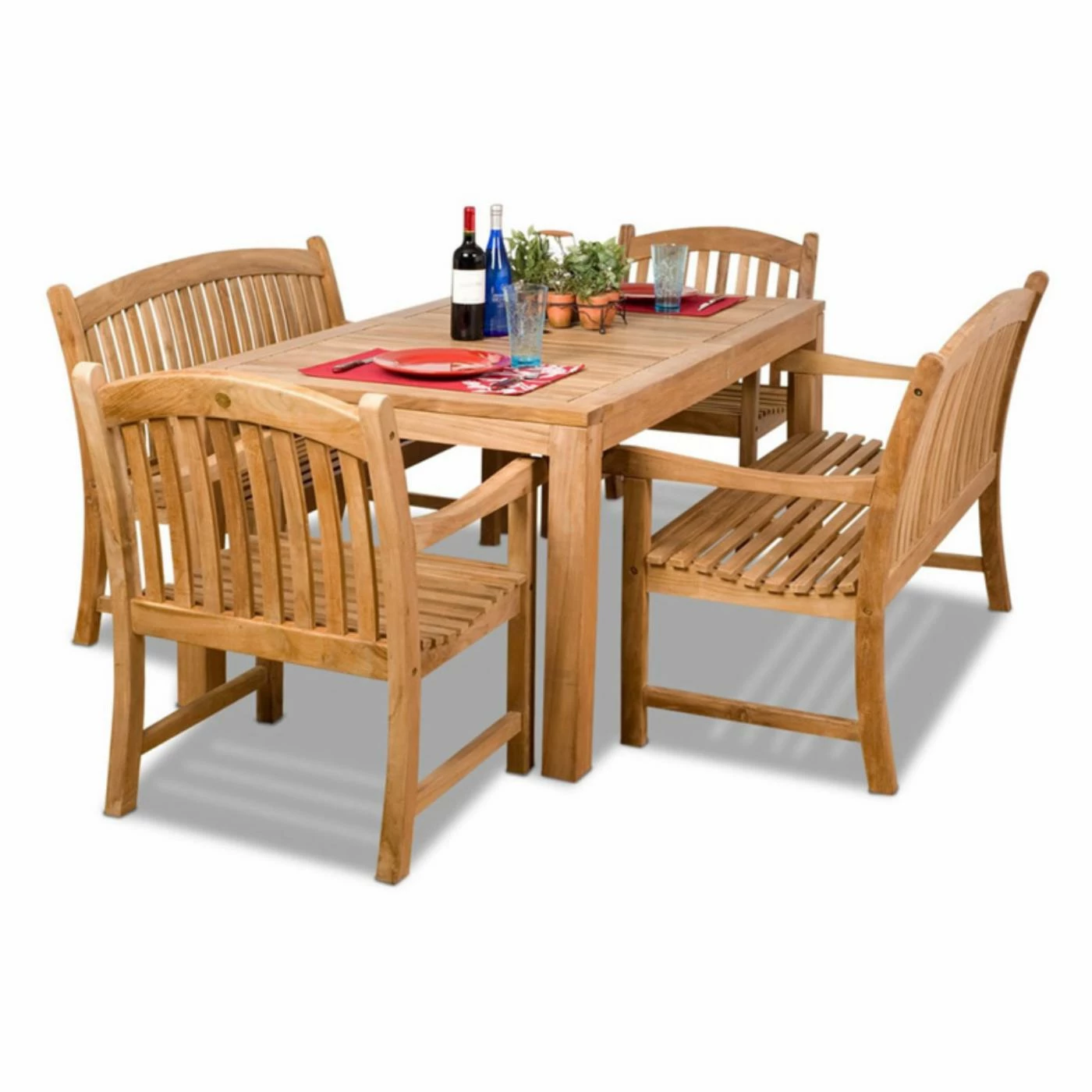 Discount ๐งจ Patio Dining Sets Amazonia Geneve Teak Chair And Bench Dining Set - Seats 6 โ 4 Discount ๐งจ Patio Dining Sets Amazonia Geneve Teak Chair And Bench Dining Set - Seats 6 โ - Image 2