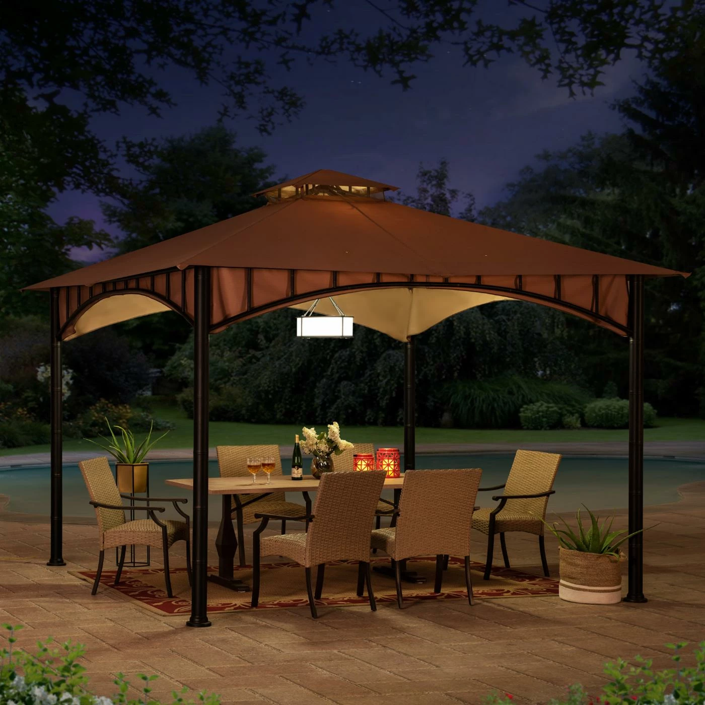Hot Sale ๐ฅฐ Soft-top Sunjoy 11 X 11 Ft. 2-Tier Faux Bamboo Steel Gazebo ๐ 4 Hot Sale ๐ฅฐ Soft-top Sunjoy 11 X 11 Ft. 2-Tier Faux Bamboo Steel Gazebo ๐ - Image 2