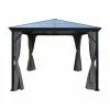 Discount 🎁 HN Outdoor Sausalito 10 X 10 Ft. Aluminum Hardtop Gazebo 😍 -Teak Outdoor Furniture Elegant shop masterBSHD3260