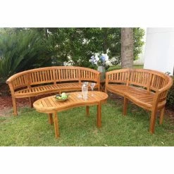 Cheap ✨ Outdoor Benches Chic Teak Peanut Teak Outdoor Bench 👍