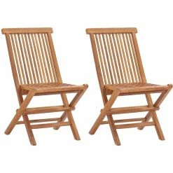 Cheap 🔔 Patio Dining Chairs Chic Teak California Teak Folding Patio Dining Side Chair - Set Of 2 🤩