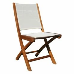 Discount 👍 Patio Dining Chairs Chic Teak Miami Teak Folding Patio Dining Side Chair - Set Of 2 ⌛