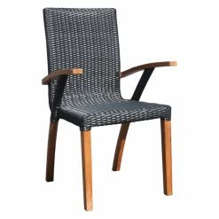 Best Sale ✔️ Patio Dining Chairs Chic Teak Bali Teak Patio Dining Arm Chair 🧨