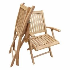Coupon 🔥 Patio Dining Chairs Seven Seas Teak Splat Back Folding Patio Arm Chair - Set Of 2 🎁