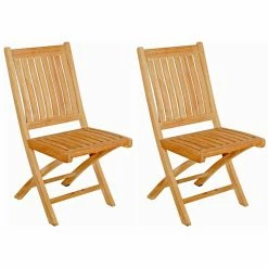 Budget ๐ฅ Patio Dining Chairs Seven Seas Teak Slat Back Folding Patio Side Chair - Set Of 2 โ