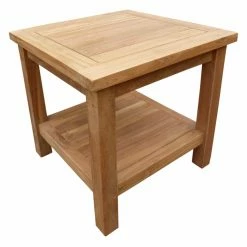 Wholesale ⭐ Patio Accent Tables Seven Seas Teak Patio End Table With Shelf 🎉