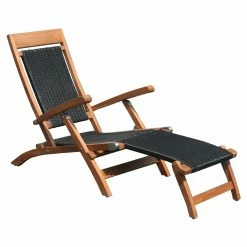 Best Pirce ✨ Outdoor Chaise Lounges Chic Teak Narmada Outdoor Steamer Chair 🔔