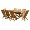 Budget ⭐ Patio Dining Sets Chic Teak Miami Teak 9 Piece Oval Patio Dining Set 🎁