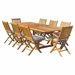 Best Sale 🧨 Patio Dining Sets Chic Teak Santa Barbara Teak 9 Piece Rectangle Patio Dining Set 👍