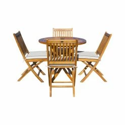 New 🤩 Patio Dining Sets Chic Teak Santa Barbara Teak 5 Piece Patio Dining Set 😍