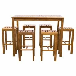 Best deal ✨ Patio Dining Sets Chic Teak Santa Monica Teak 7 Piece Patio Dining Set 😍