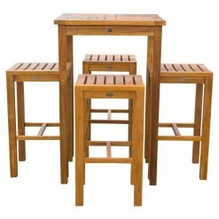Flash Sale 🧨 Patio Dining Sets Chic Teak Havana Teak 5 Piece Square Patio Dining Set 🔔