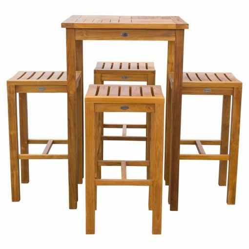 Flash Sale 🧨 Patio Dining Sets Chic Teak Havana Teak 5 Piece Square Patio Dining Set 🔔 -Teak Outdoor Furniture Elegant shop masterCHIT462