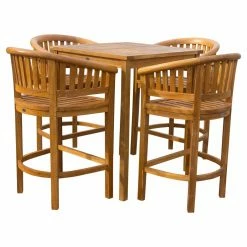 Wholesale 😉 Patio Dining Sets Chic Teak Peanut Teak 5 Piece Square Patio Dining Set ✨