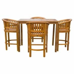 Top 10 🎉 Patio Dining Sets Chic Teak Peanut Teak 5 Piece Patio Dining Set 🎉