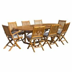 Teak Outdoor Furniture Elegant shop 14 Buy 🧨 Patio Dining Sets Seven Seas Teak Santa Monica Teak 9 Piece Oval Patio Dining Set ❤️