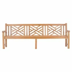 Outlet 🔔 Outdoor Benches Chic Teak Chippendale 8 Ft. Outdoor Patio Bench - Teak 🛒