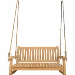 Wholesale 🛒 Porch Swings Seven Seas Teak San Juan Double Outdoor Porch Swing - Honey Tone Brown 🧨