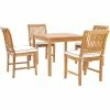 Hot Sale 🧨 Patio Dining Sets Chic Teak Florence 5 Piece Teak Wood Patio Dining Set With Side Chairs ⭐ -Teak Outdoor Furniture Elegant shop masterCHIT536