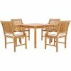 Promo 🌟 Patio Dining Sets Chic Teak Florence 5 Piece Teak Wood Patio Dining Set With Arm Chairs 😍 -Teak Outdoor Furniture Elegant shop masterCHIT537