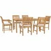 Best Sale 🌟 Patio Dining Sets Chic Teak Bermuda 7 Piece Teak Wood Patio Dining Set With 2 Arm Chairs And 4 Side Chairs ❤️ -Teak Outdoor Furniture Elegant shop masterCHIT540