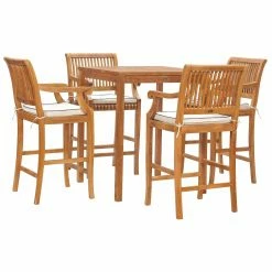 Cheap 🧨 Patio Dining Sets Chic Teak Castle 5 Piece Bar Height Patio Dining Set With Arm Chairs 🔥