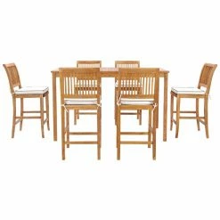 Brand new ❤️ Patio Dining Sets Chic Teak Castle 7 Piece Bar Height Patio Dining Set With Armless Chairs ❤️