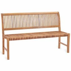 Best deal ✔️ Outdoor Benches Chic Teak Castle Slat Back Armless Garden Bench - Honey Tone Brown 🎁