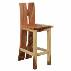 Brand new 🎉 Outdoor Bar Stools Chic Teak Suar Rio 24 In. Live Edge Indoor/Outdoor Counter Stool 🎁