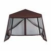 Best deal 💯 Soft-top Backyard Expressions 10 X 10 Ft. Luxury Pop Up Gazebo With Bug Screen Sides 🥰 -Teak Outdoor Furniture Elegant shop masterDOUL028