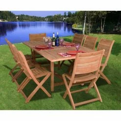 Flash Sale 🔔 Patio Dining Sets Amazonia Dublin Teak Dining Set - Seats 8 ❤️
